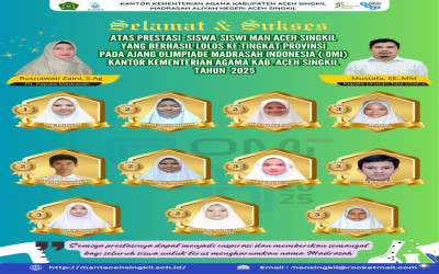11 Siswa MAN Aceh Singkil Lolos Olimpiade Madrasah Indonesia ke Tingkat Provinsi Aceh Tahun 2025.